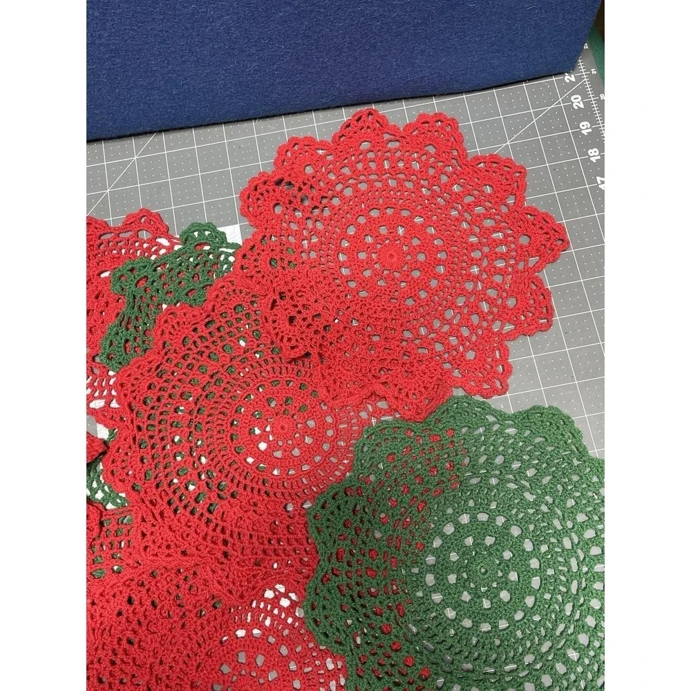 12 Pieces Hand Crochet Lace‎ Doily Cotton Coasters Table Mats
